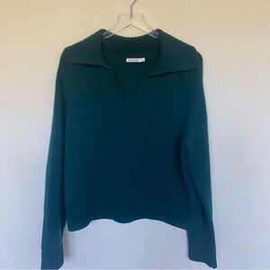 Unsubscribed 100% Cashmere Teal Polo Sweater | S